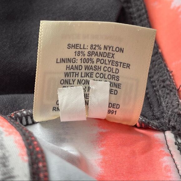 Converse Orange/Gray Stripe Tie Around Neck Tankini Top Sz L - Picture 10 of 11